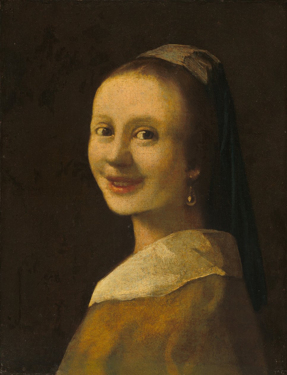 The Smiling Girl, ca. 1925 (olje på lerret) av Anonymous Anonymous