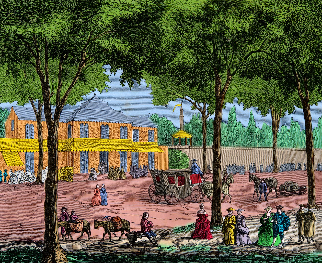 Den tyrkiske kafeen på Boulevard du Temple i Paris i 1780, gravering, privat samling av Anonymous Anonymous