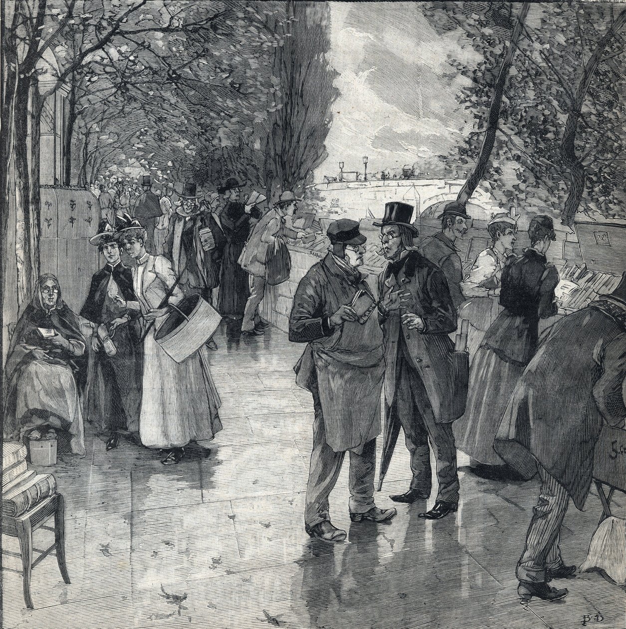The book-book walk on the banks of the quays in Paris. Engraving in “” Le petit parisien”” on 30/10/1892. Private Collection av Anonymous Anonymous