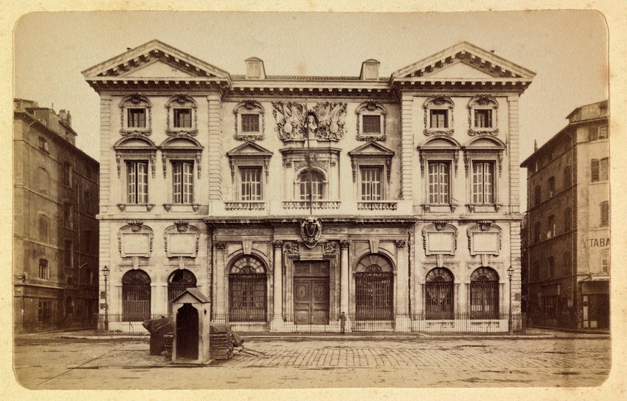 Byen Marseille og dens omgivelser rundt 1885 -1890: rådhuset, privat samling av Anonymous Anonymous