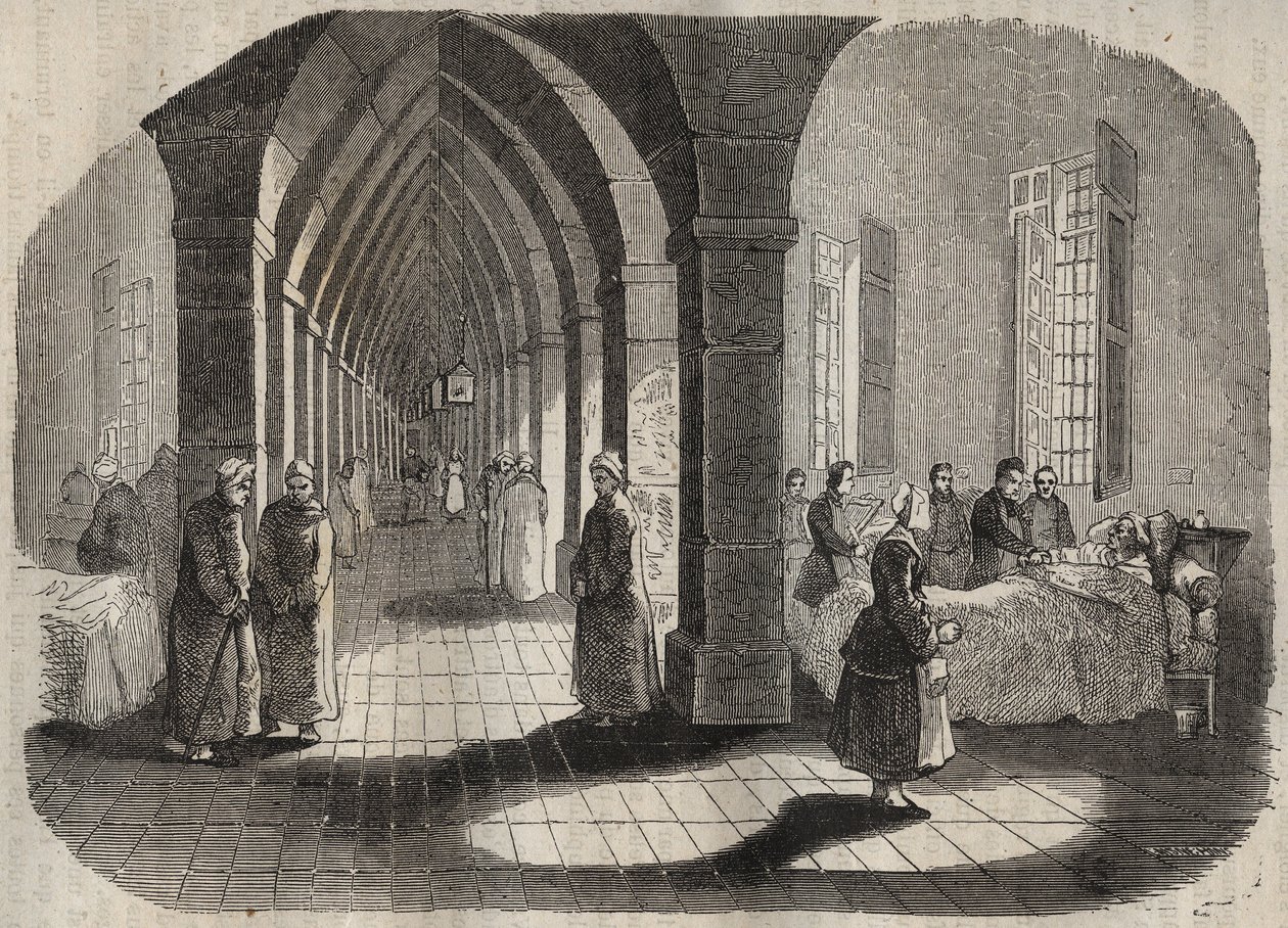 Hospitalet i Bagne de Rochefort på 1800-tallet. Gravering i «Fangernes historie fra deres skapelse til i dag» (1877) av Pierre Zaccone (1817-1895) (Colonia Penale - Straffekoloni). Privat samling. av Anonymous Anonymous