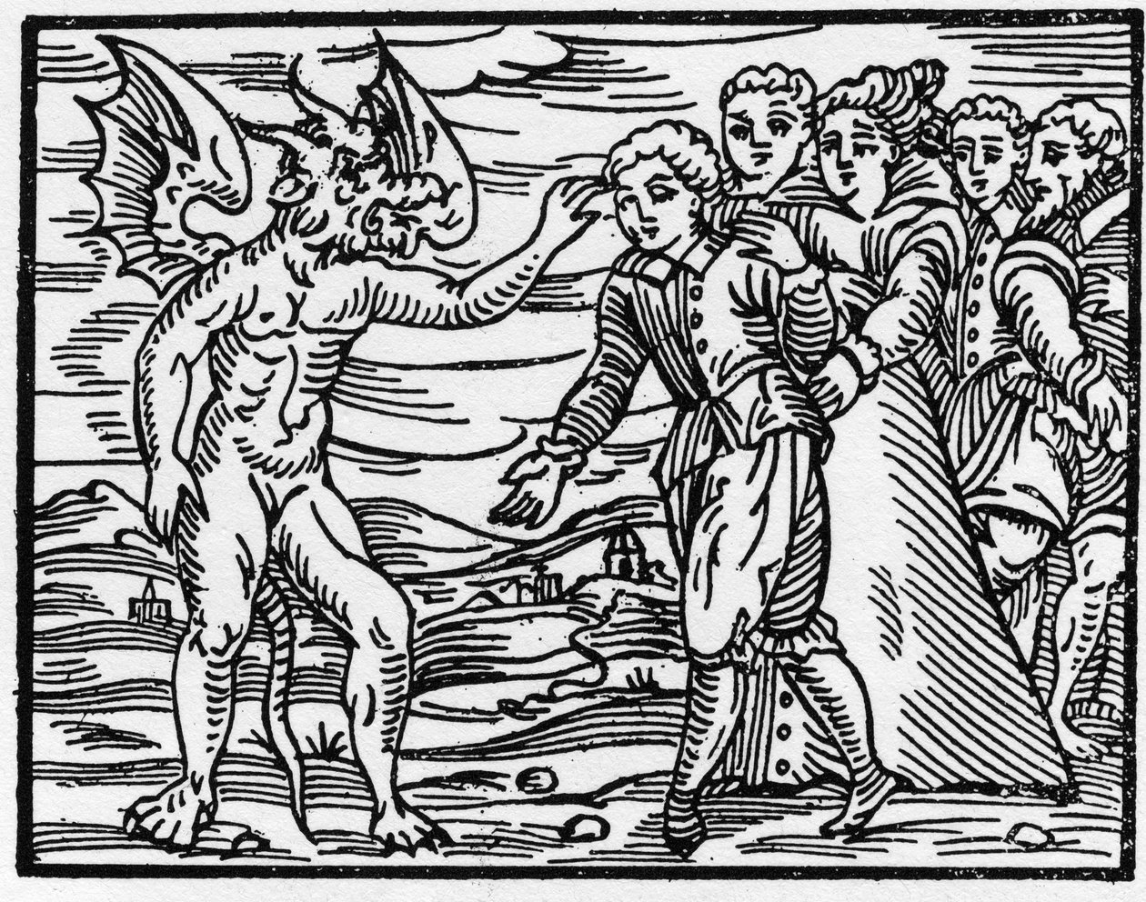 Avtrykket av djevelens klo - "" Compendium Maleficarum"", tar for seg hekser, deres ondskap og deres sortileges av Francesco Maria Guazzo eller Guaccio eller Guaccius (15?? -16??) 1608 Private Collection av Anonymous Anonymous