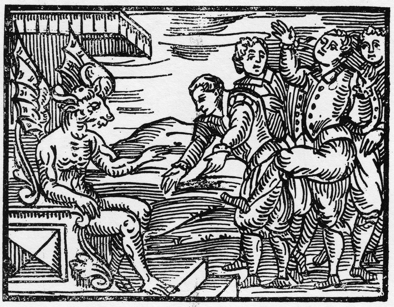 Trollmennene hyller djevelen - "Compendium Maleficarum", avtaler om hekser, deres ondskap og deres sorteringer av Francesco Maria Guazzo eller Guaccio eller Guaccius (15??? -16??) 1608 Private Collection av Anonymous Anonymous