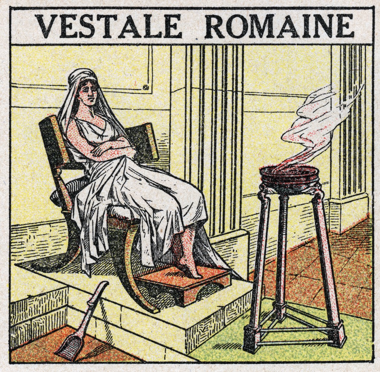 The sources of light: a vestal in the Roman Empire to maintain a sacred fire that must never be extinguishable. Anonymous illustration from 1925. Private collection. av Anonymous Anonymous