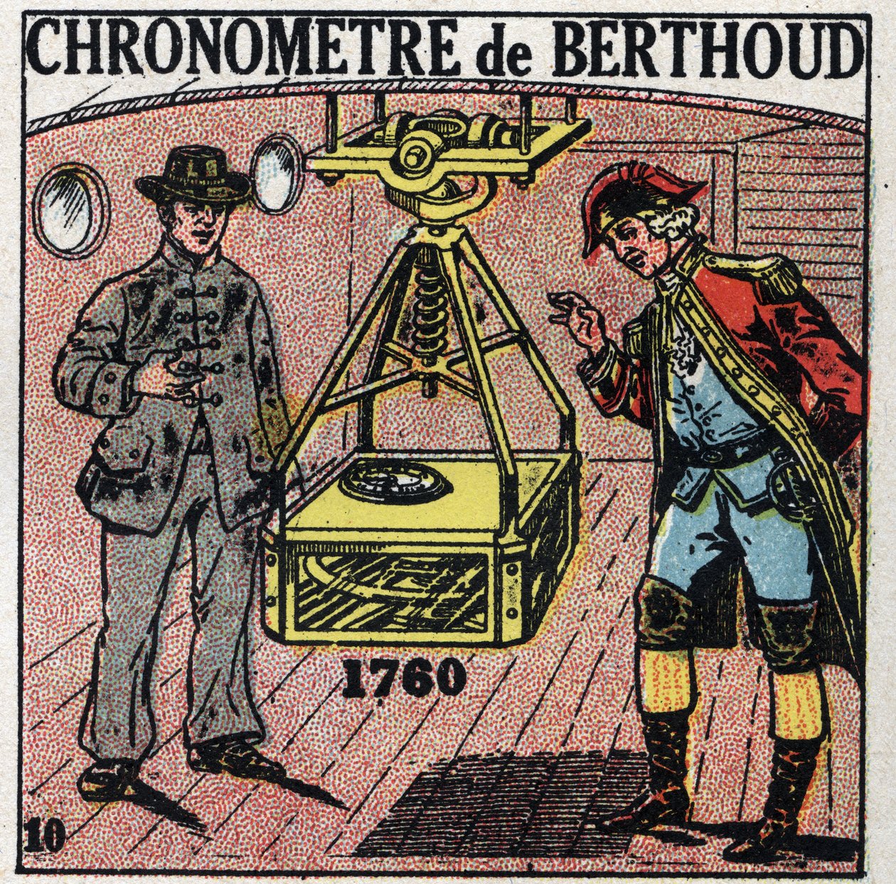 Tid: Marint kronometer oppfunnet av Ferdinand Berthoud (1727-1807) i 1760. Anonym illustrasjon fra 1925. Privat samling. av Anonymous Anonymous