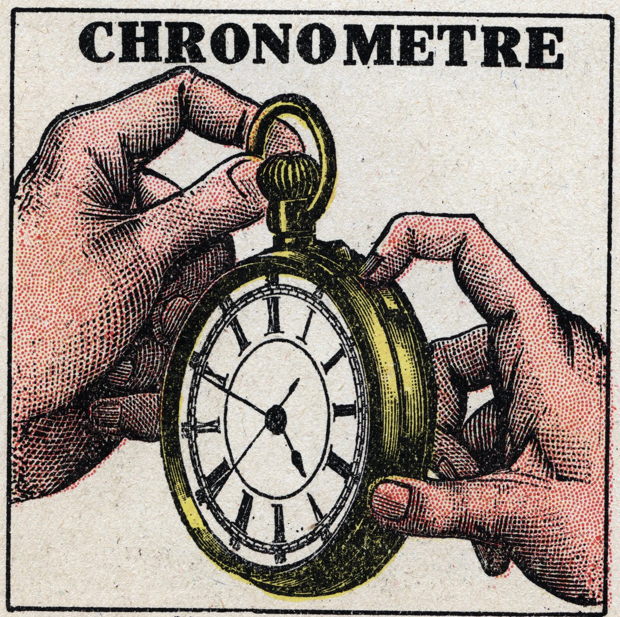 Tid: et kronometer. Anonym illustrasjon av 1925. Privat samling. av Anonymous Anonymous