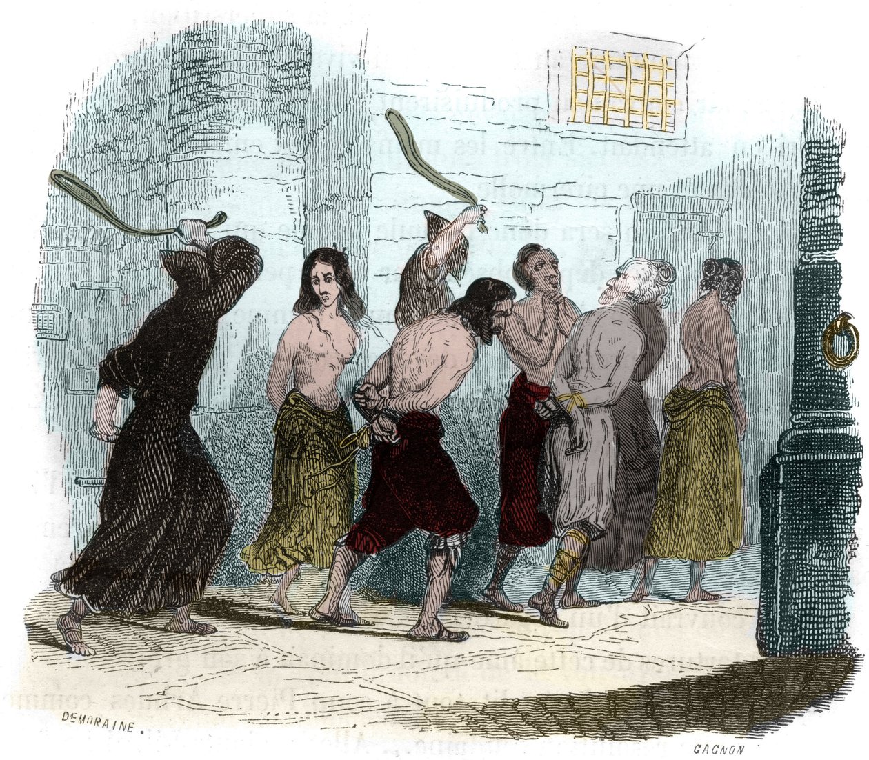 Tortur under inkvisisjonen i Spania på 1500-tallet: Piskens pine. Illustrasjon i "" Mysteres of the Inquisition and Other Secret Societies of Spain"" Av Victor de Fereal, Suberwick, Manuel Galo de Cuendias. Utgitt av P. Boizard av Anonymous Anonymous
