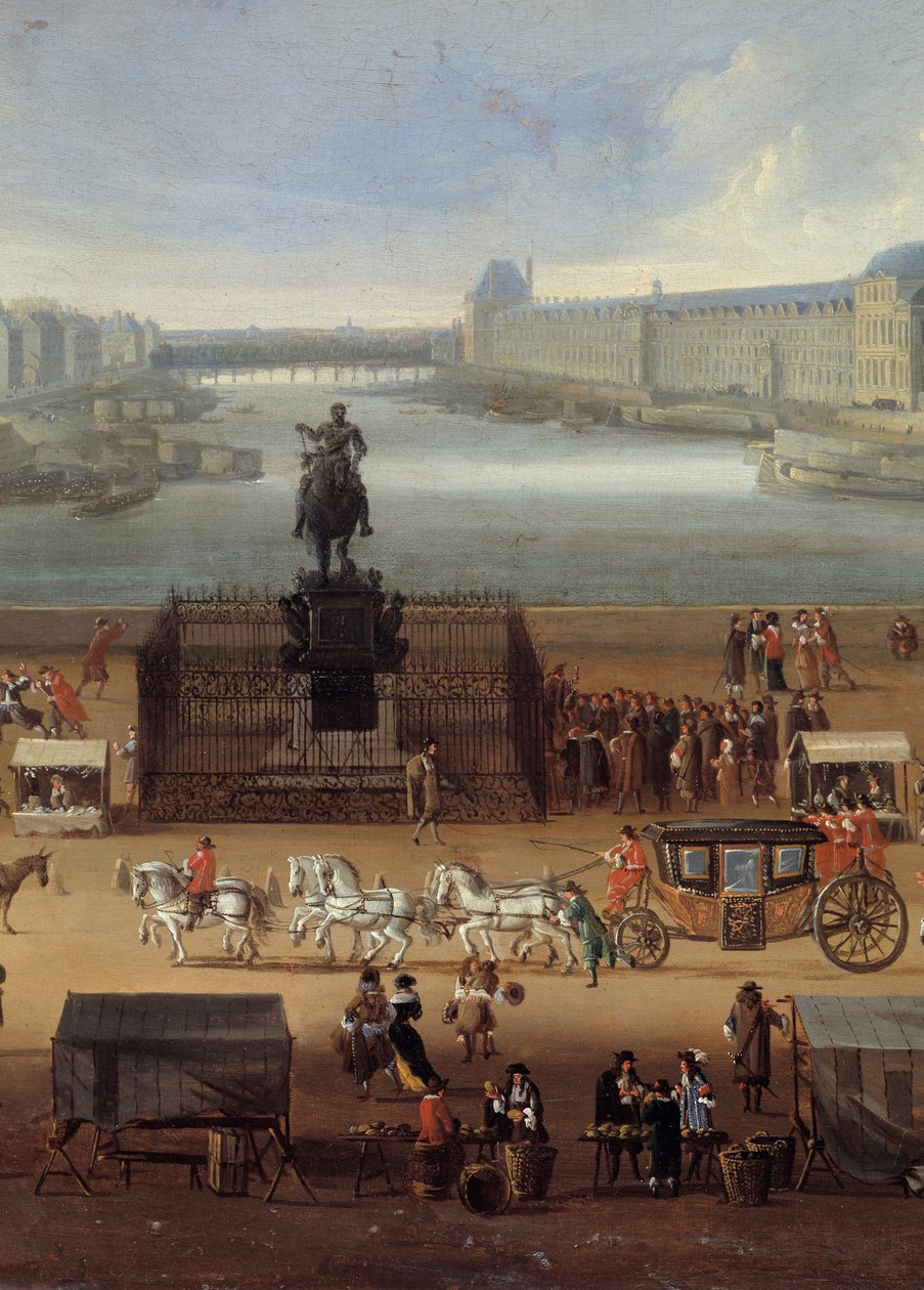 Trafikk på Pont Neuf i Paris på 1600-tallet Detalj. Anonymt maleri. Paris, Musee Carnavalet av Anonymous Anonymous