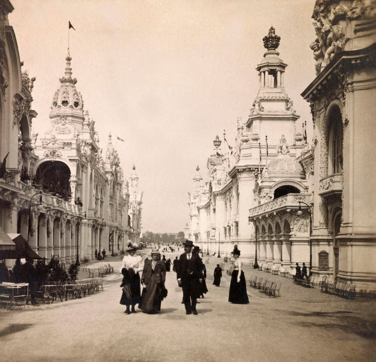 Universell utstilling av 1900 - Exposition Universelle de 1900 i Paris: Esplanade des Invalides - privat samling av Anonymous Anonymous