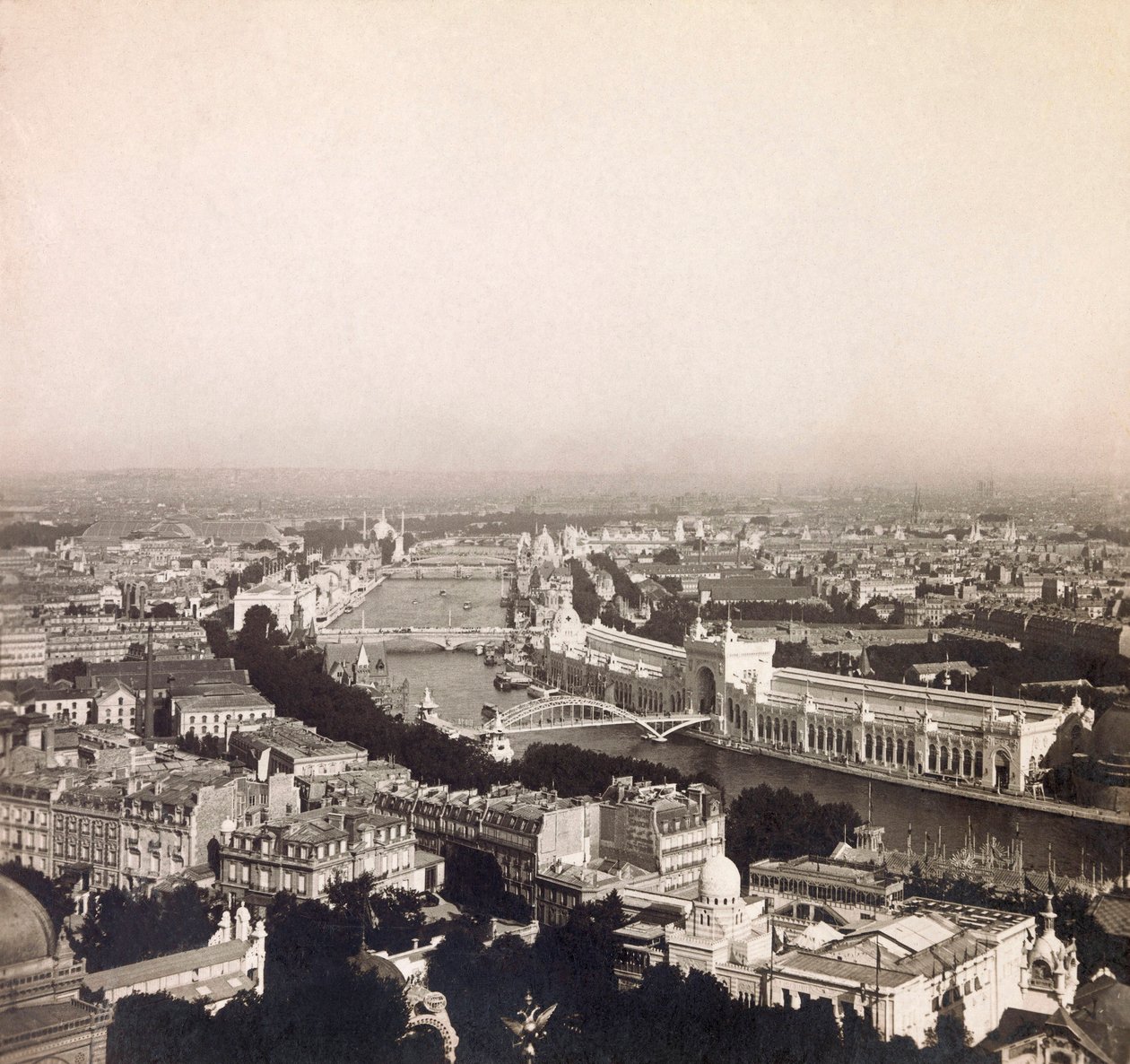 Universal Exposition of 1900 - Exposition Universelle de 1900 i Paris: Panoramautsikt - privat samling av Anonymous Anonymous