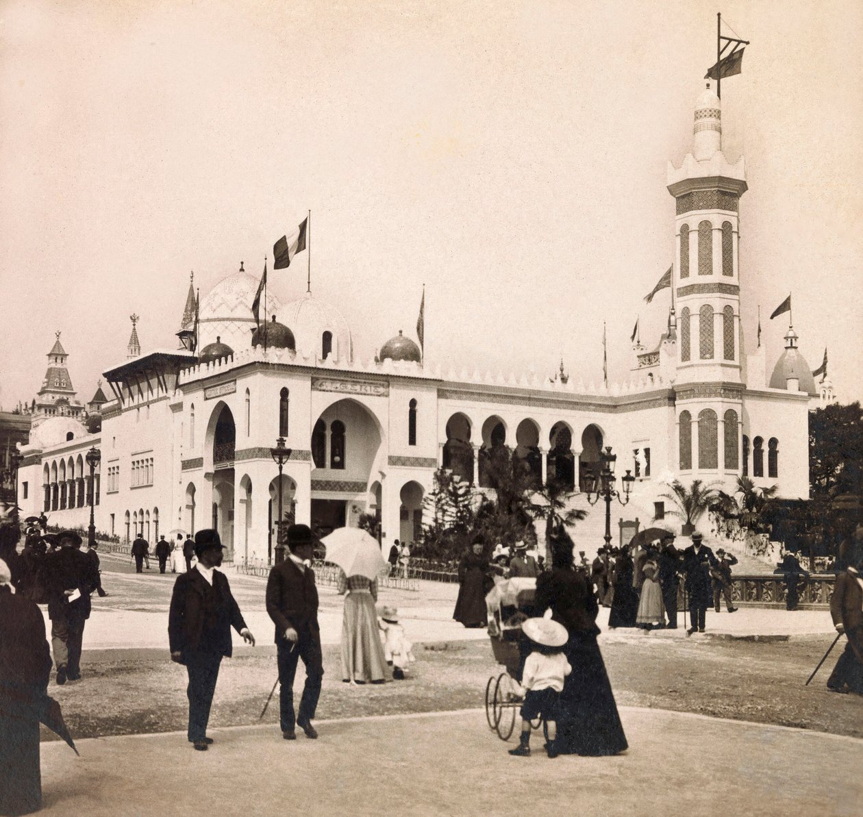 Universal Exposition of 1900 - Exposition Universelle de 1900 i Paris: The Palace of Algeria - privat samling av Anonymous Anonymous