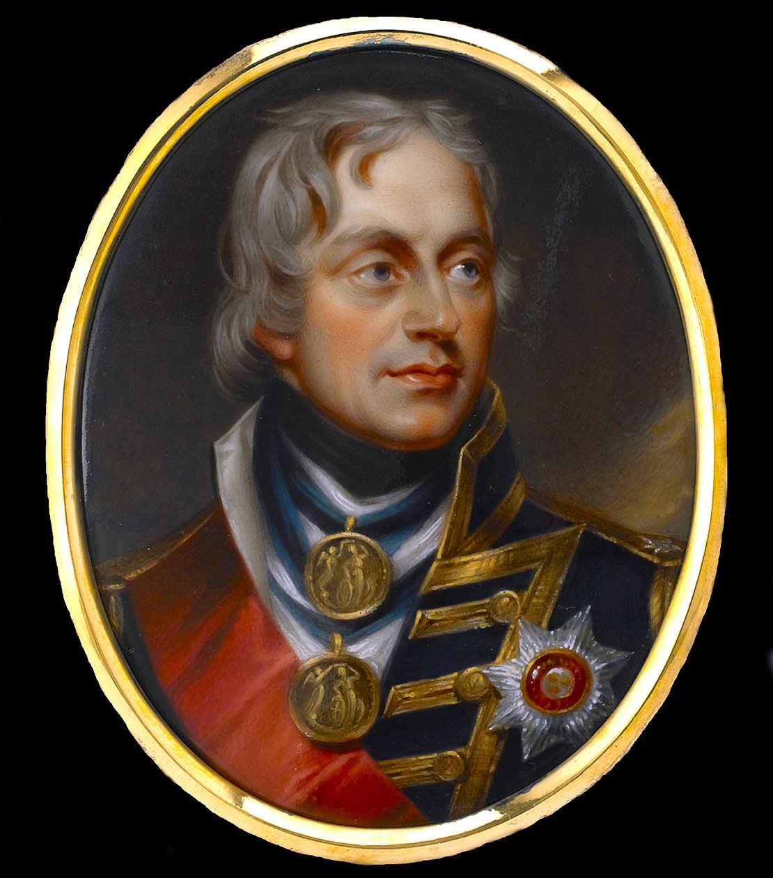 Viseadmiral Horatio Nelson (admiral Nelson) (1758-1805) - Anonym Gouache på porselen av Anonymous Anonymous