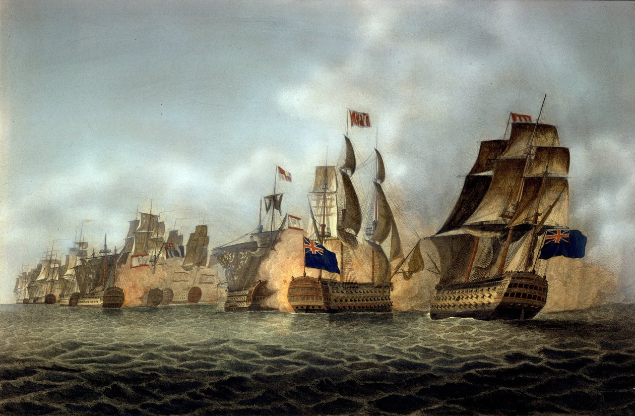 Utsikt over slaget ved Cape Saint-Vincent den 14/02/1797 Gravering av 1798 av Anonymous Anonymous
