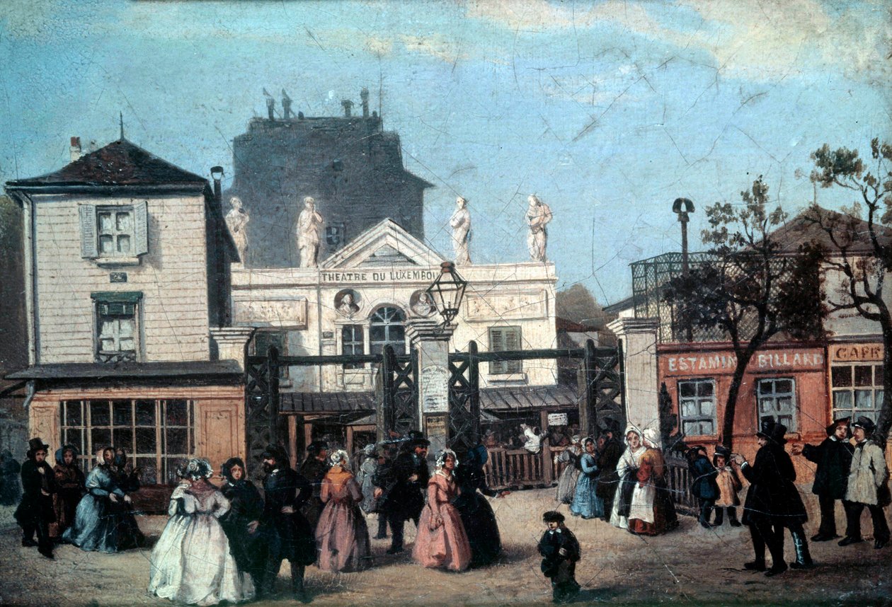 Utsikt over Luxembourg-teatret kalt bobino, rue de Fleurus i Paris Anonymt maleri. 1845 Søn. 0,16x0,22 m Paris, Musee Carnavalet av Anonymous Anonymous