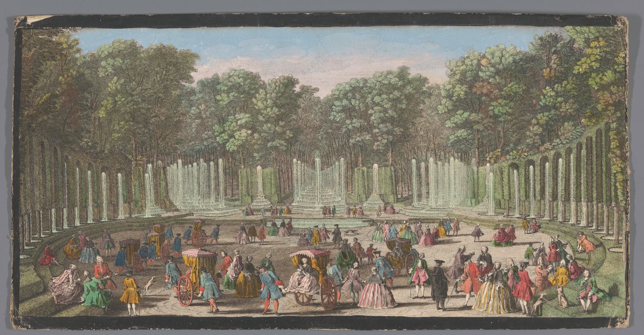 Utsikt over Water Theatre Grove, Versailles av Anonymous Anonymous