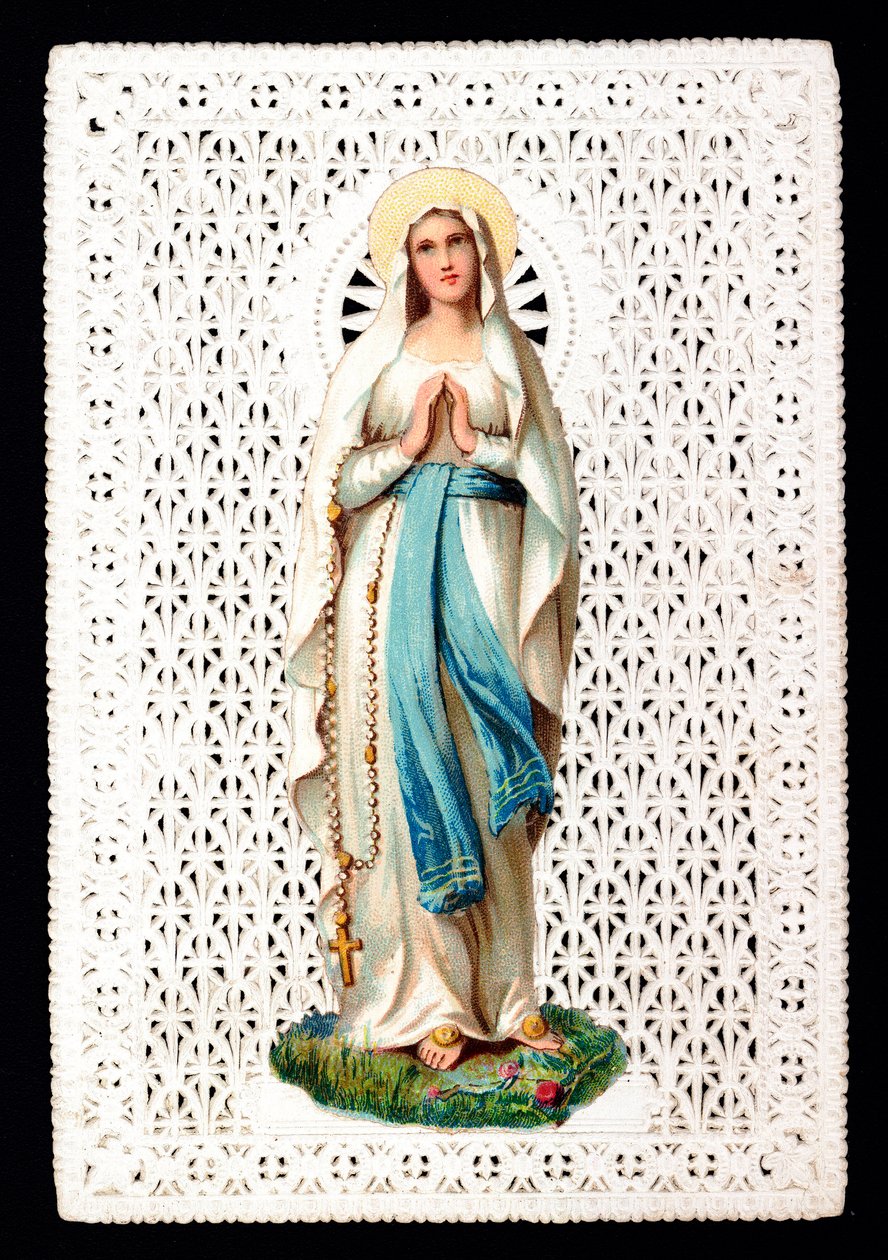 Jomfru Maria from bilde. Decoupage kromolitografi. av Anonymous Anonymous