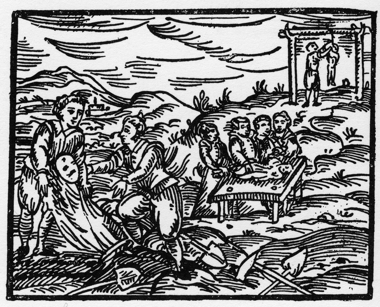 Hekser som avskrekker de døde på en kirkegård - "" Compendium Maleficarum"", avtaler om hekser, deres ondskap og deres sortering av Francesco Maria Guazzo eller Guaccio eller Guaccius (15?? -16??) 1608 privatsamling av Anonymous Anonymous