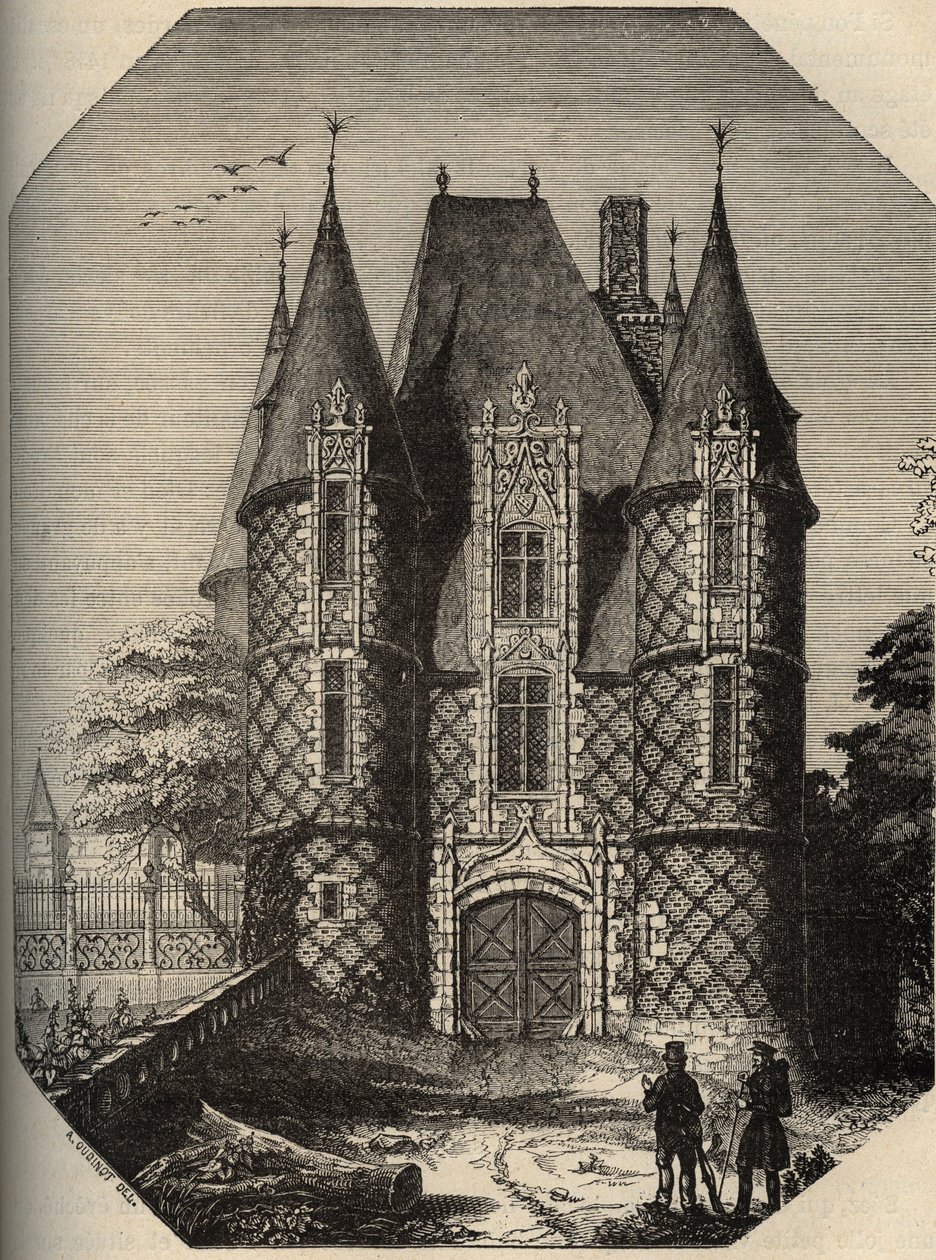 chateau de Carrouges - Fangehullet - Orne Normanise - gravering i "" PATRIE"" - PACUREQUIREQUE BESKRIVELSE AV FRANKRIKE I 6 BIND AV LUCIEN HUARD - slutten av 1800-tallet av Anonymous Anonymous