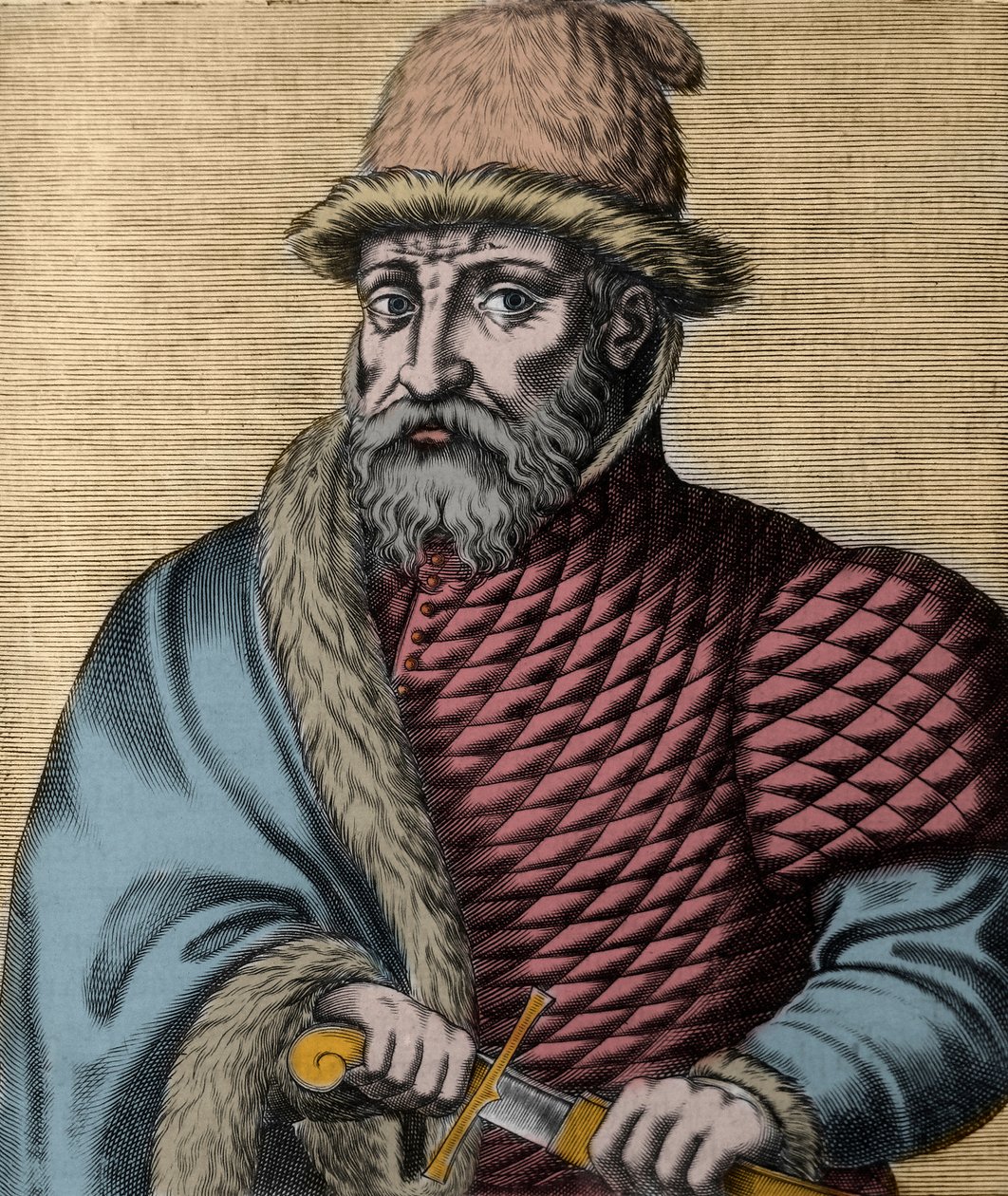 portrett av Timur (Tamerlane) (Taimur, Timur Lenk, Timur i Lneg, Tamburlaine eller Taimur-e-Langfrom) (1336-1405) gravering fra "" Histoire de l