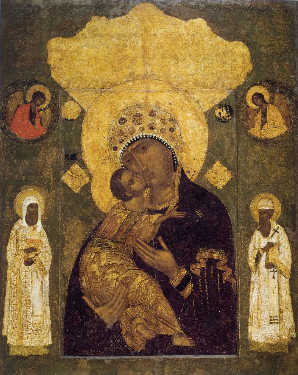Guds mor i Volokolamsk, 1500-tallet av Anonymous Russian icon painter