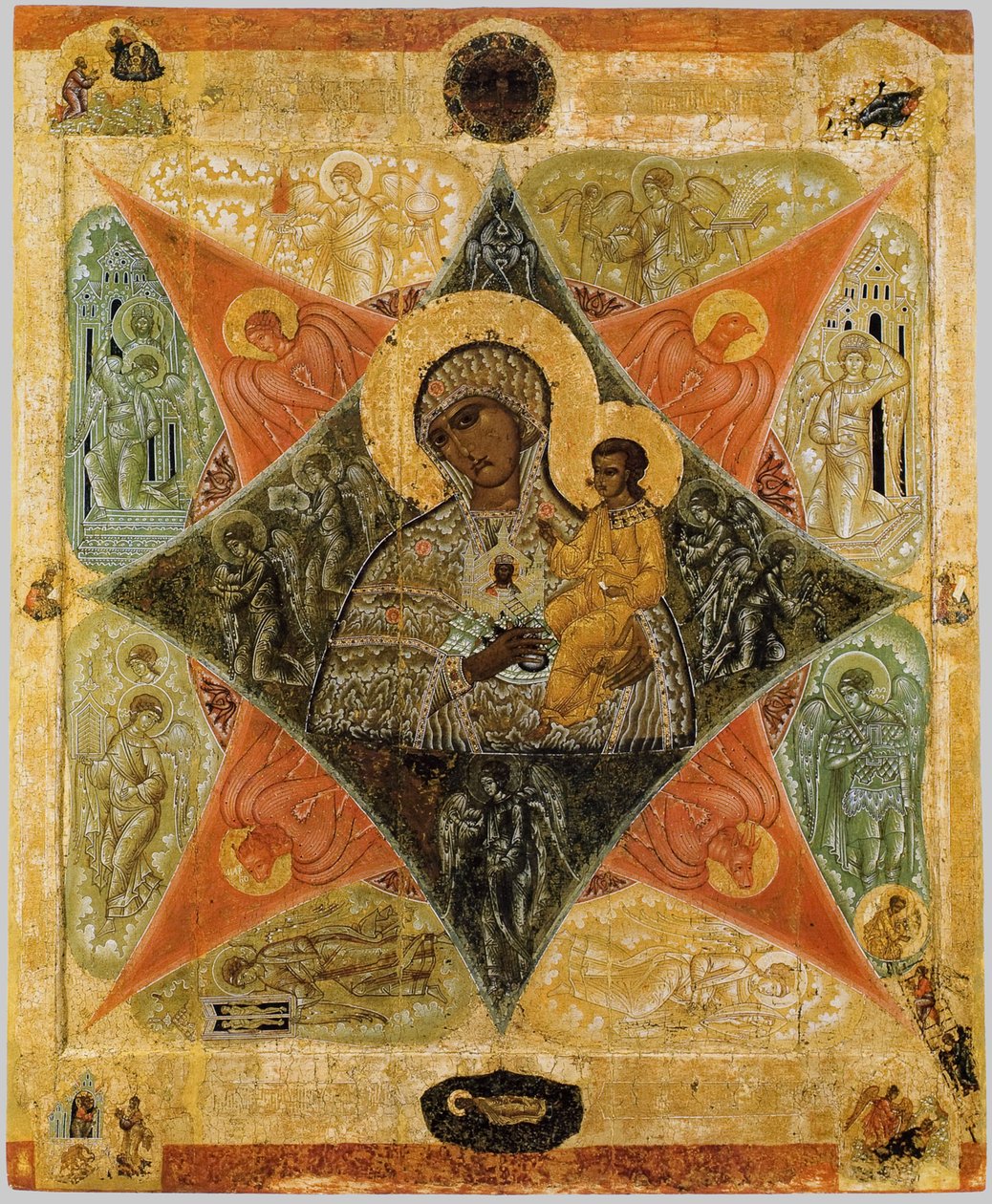 Mother of God of the Burning Bush, 1500-tallet av Anonymous Russian icon painter