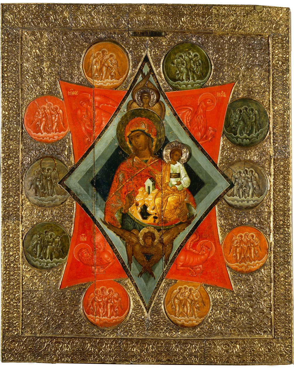 Mother of God of the Burning Bush, midten av 1500-tallet. av Anonymous Russian icon painter