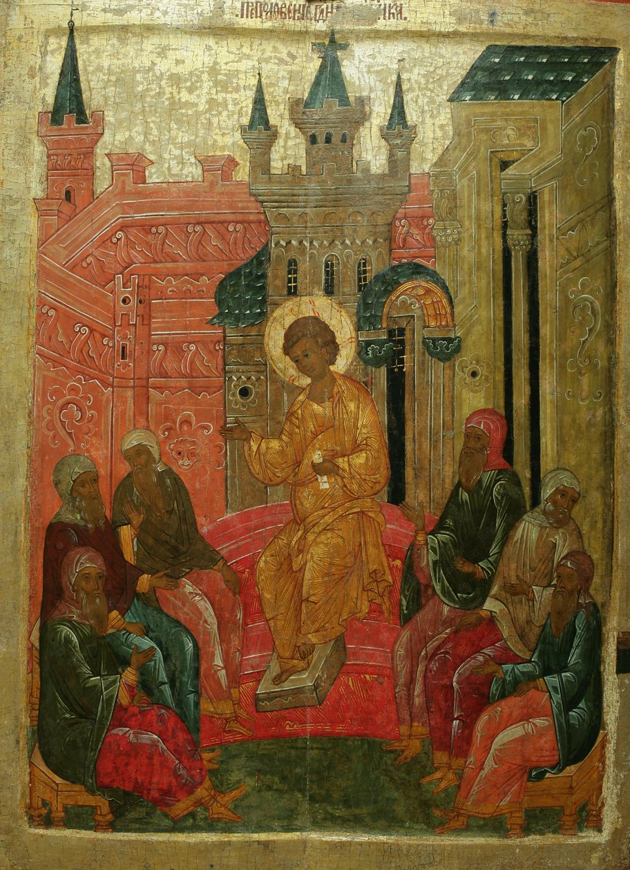 Prepolowenie Kristus blant legene, 1400-tallet av Anonymous Russian icon painter