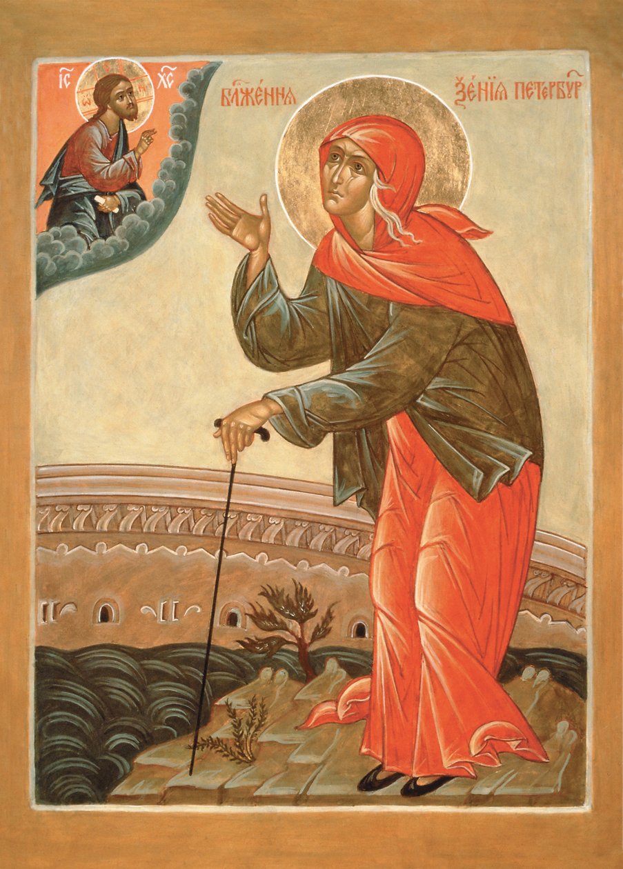 Den hellige Xenia av St. Petersburg av Anonymous Russian icon painter
