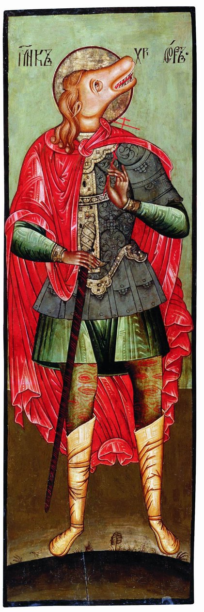 Saint Christopher as Cynocephaly, 1600-tallet av Anonymous Russian icon painter