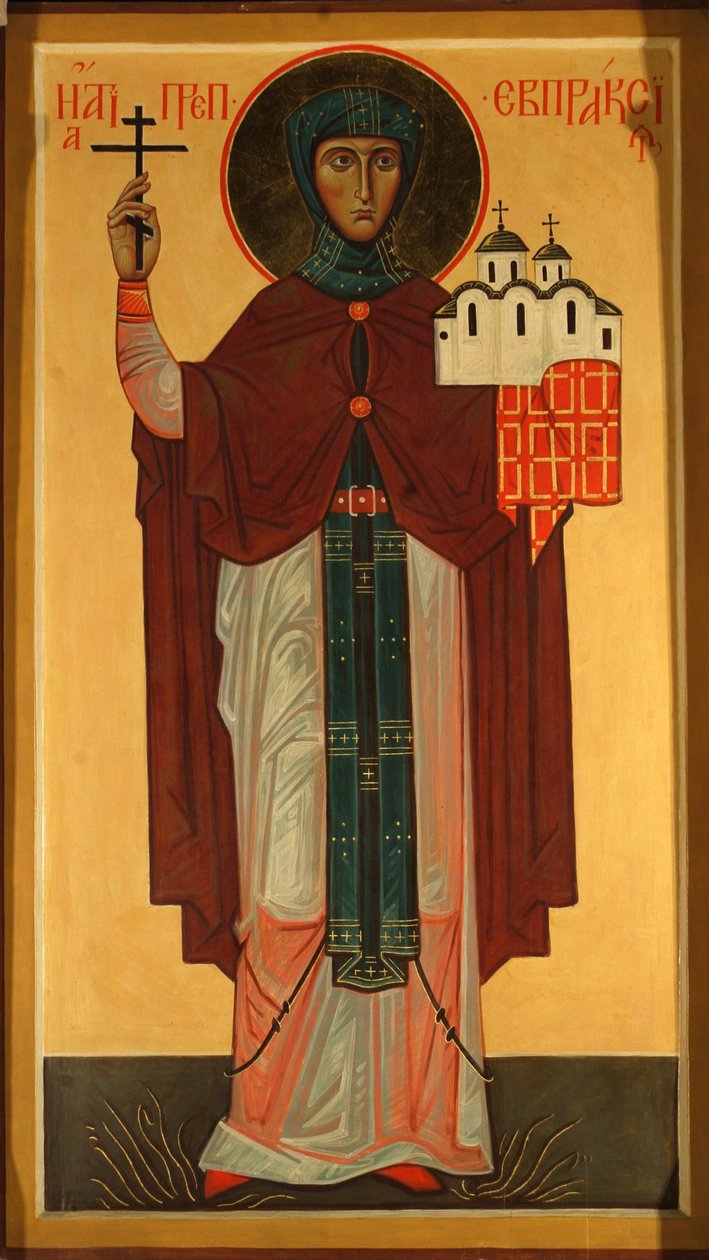 Saint Eupraxia, prinsesse av Pskov av Anonymous Russian icon painter