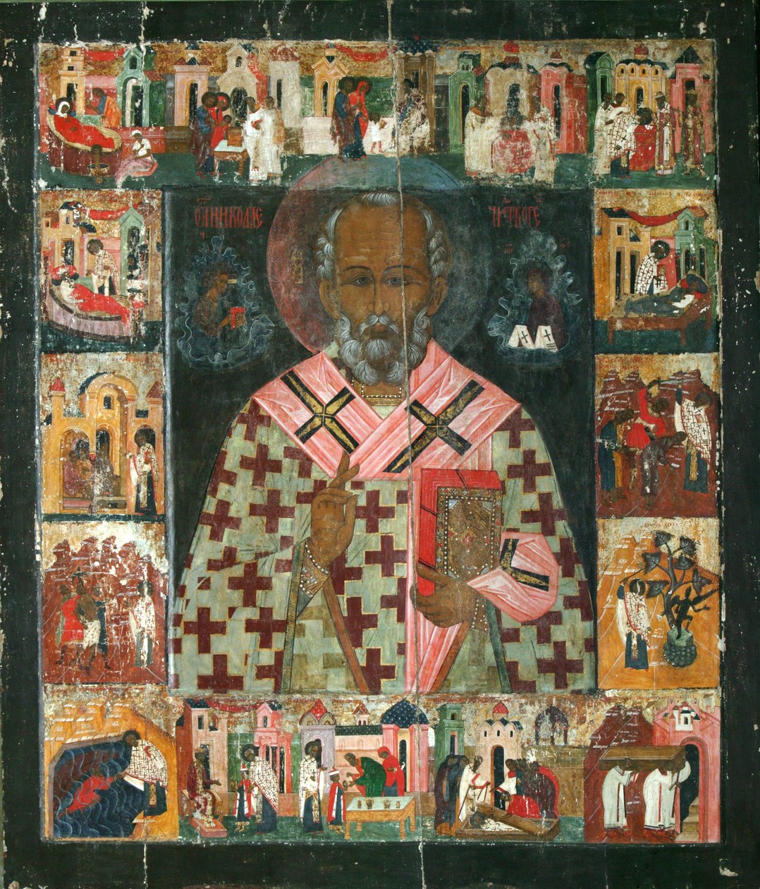 Saint Nicholas med scener fra hans liv, 1500-tallet av Anonymous Russian icon painter