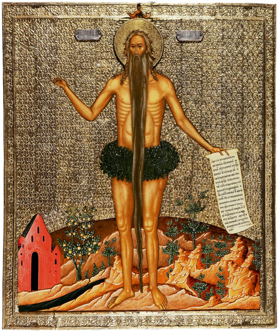 Saint Onuphrius, 1670-tallet av Anonymous Russian icon painter