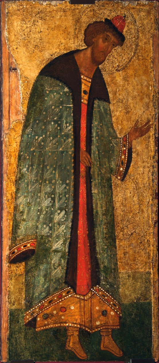 Saint Prince Boris, 1400-tallet av Anonymous Russian icon painter
