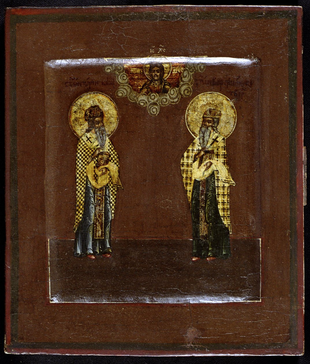 De hellige Gurias fra Kazan og Varsonofius av Tver, 1600-tallet av Anonymous Russian icon painter