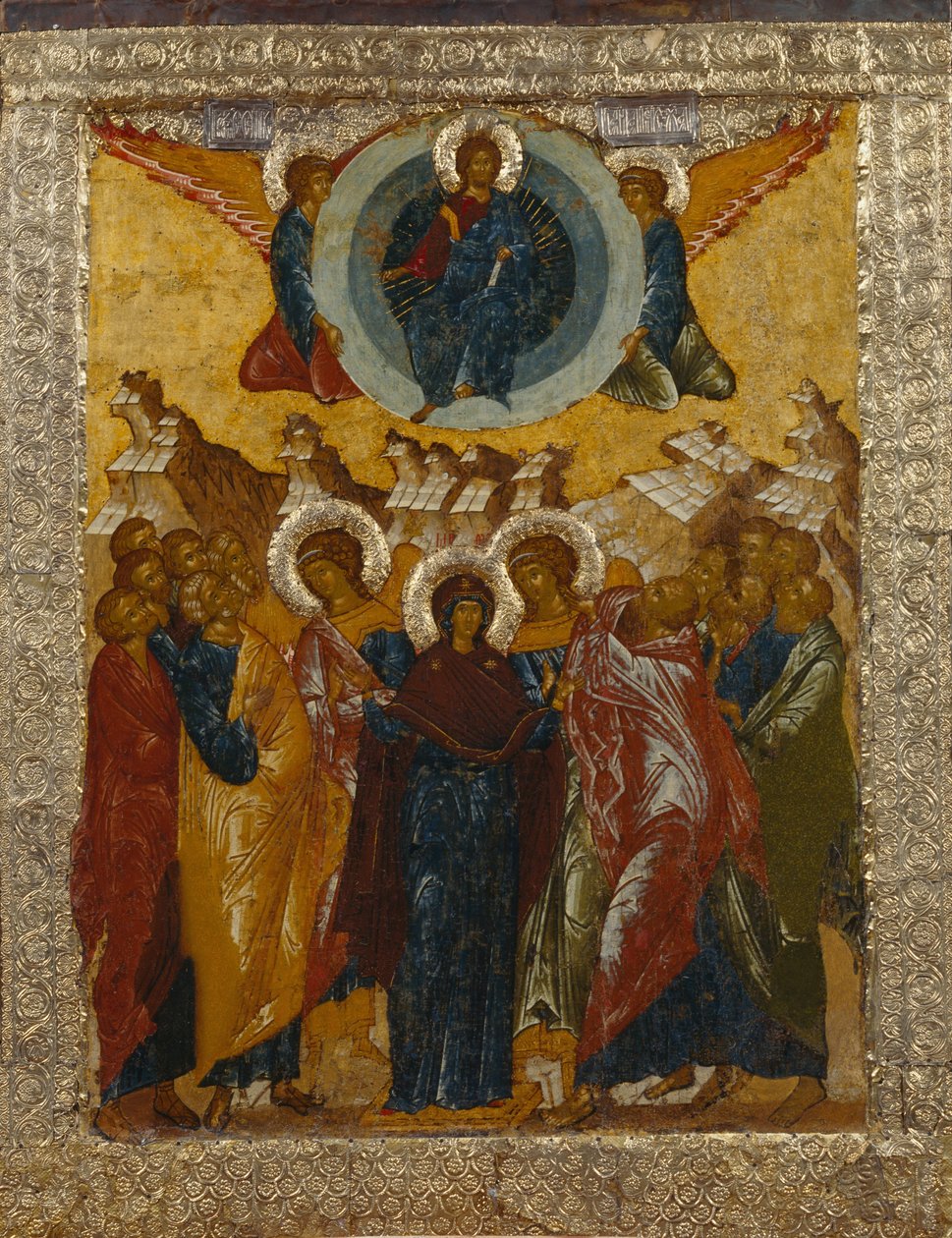 Kristi himmelfart, 1497 av Anonymous Russian icon painter