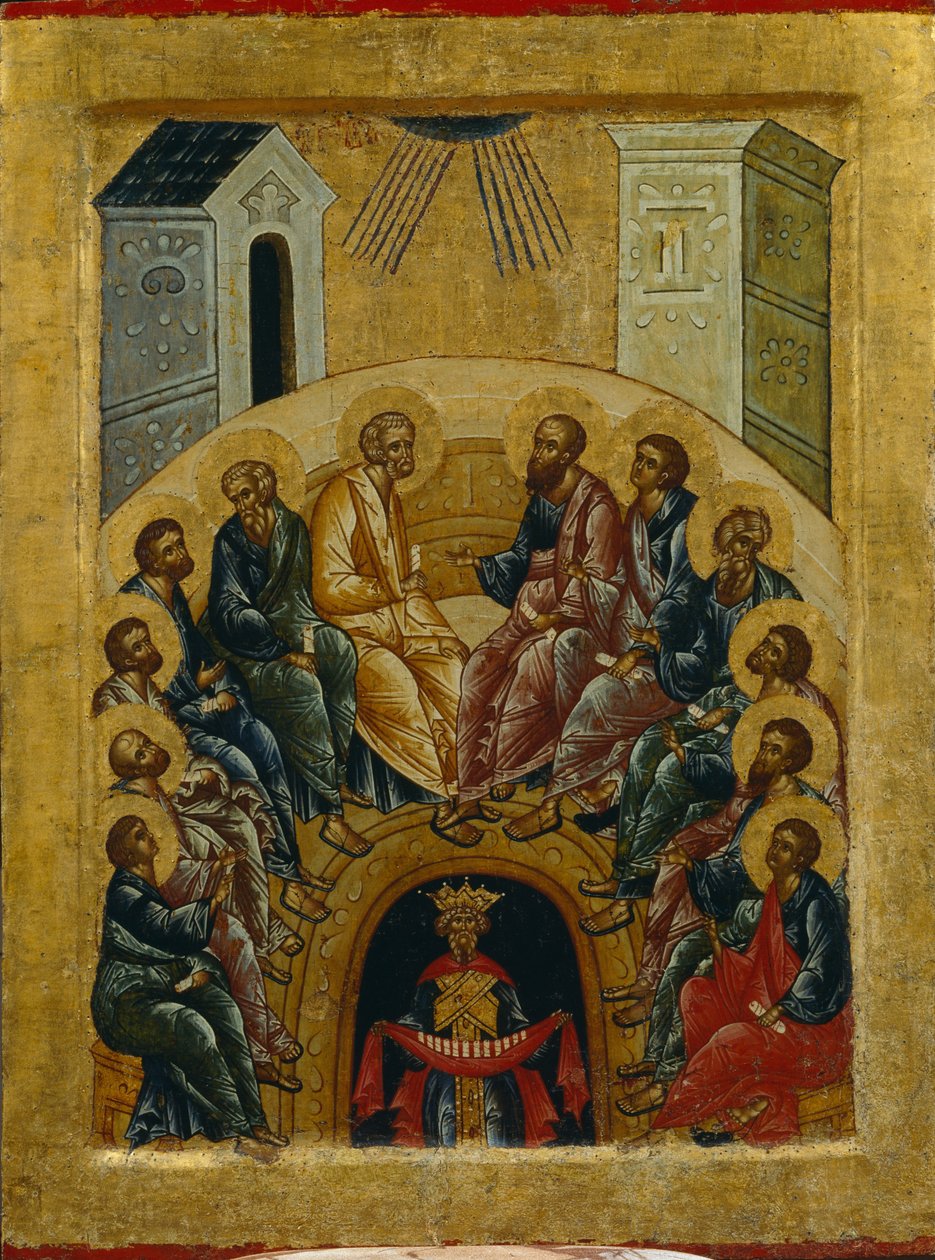 Den hellige ånds nedstigning, 1497 av Anonymous Russian icon painter