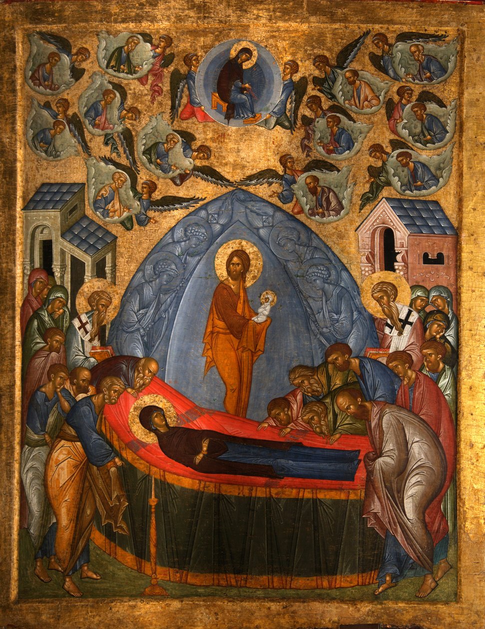 The Dormition of the Virgin, 1400-tallet av Anonymous Russian icon painter