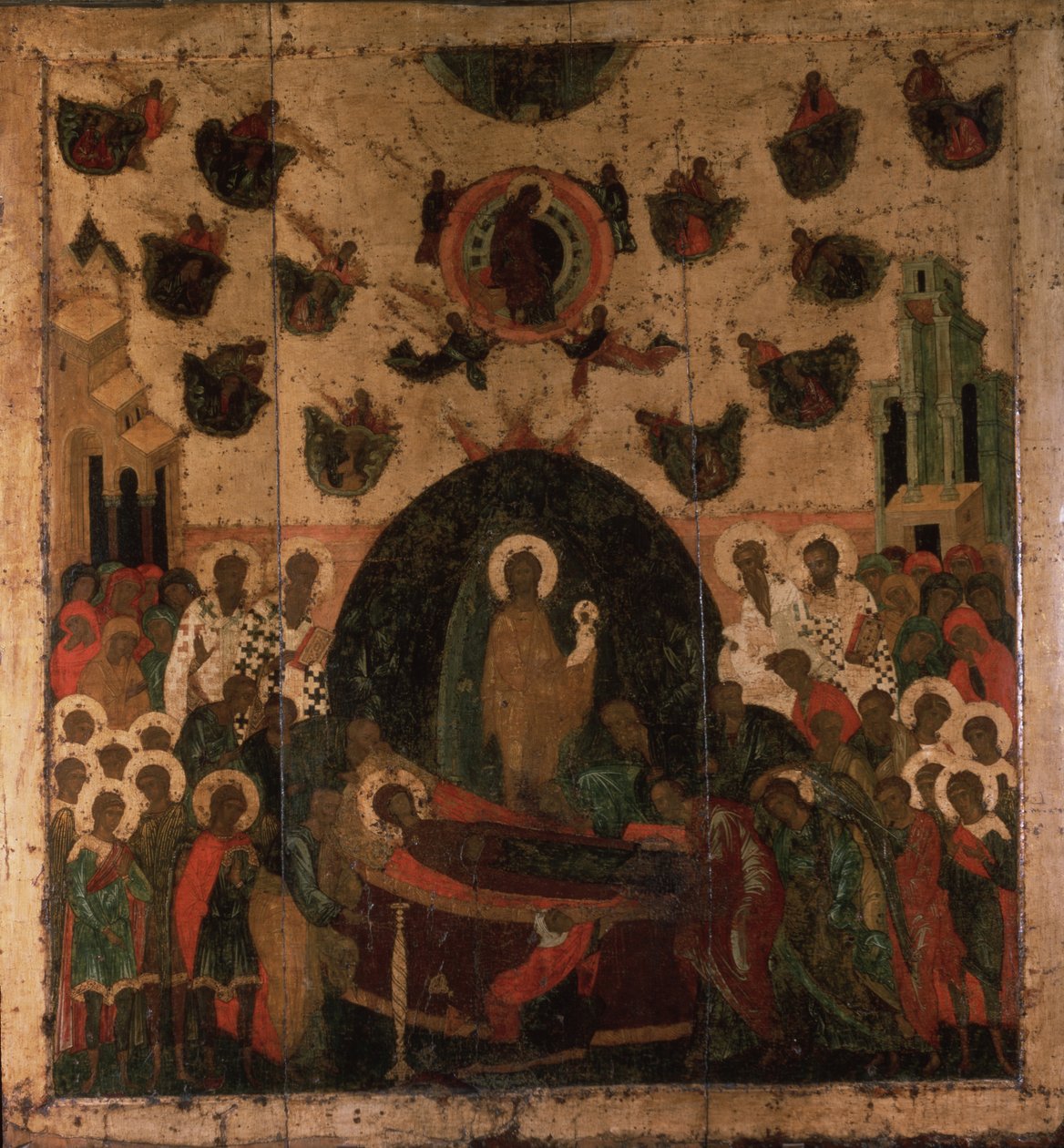 The Dormition of the Virgin, ca 1479 av Anonymous Russian icon painter