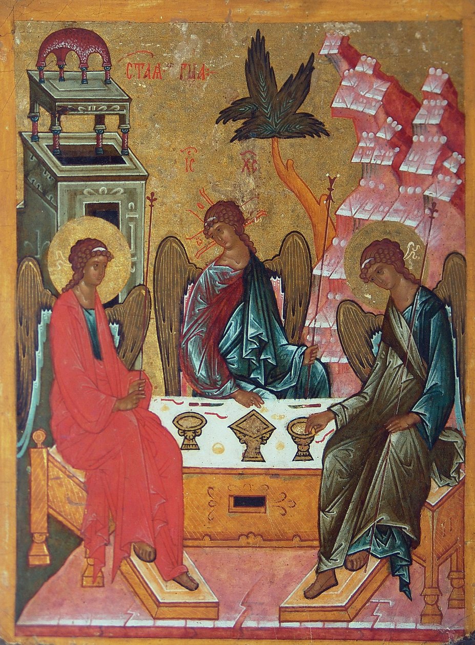 Den hellige treenighet, 1400-tallet av Anonymous Russian icon painter