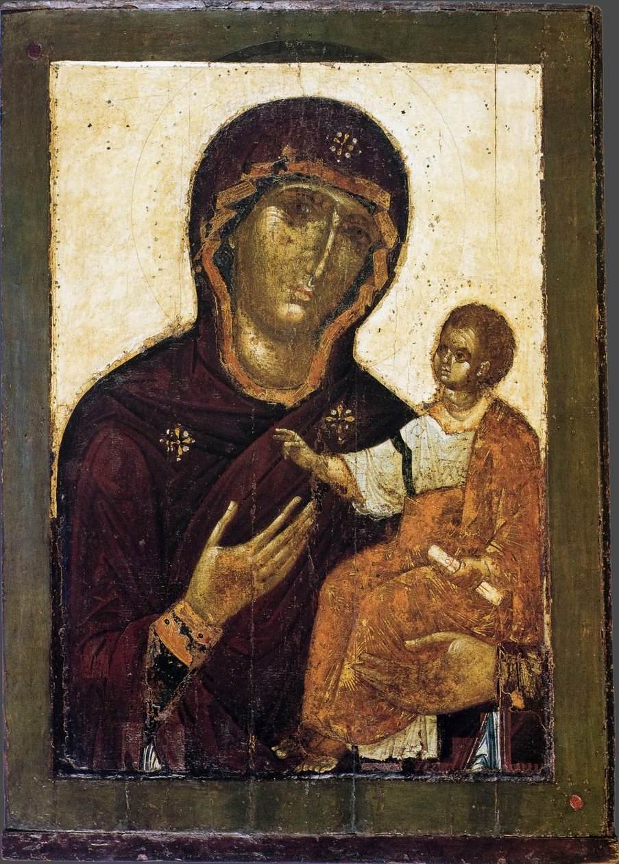 The Virgin Hodegetria, 1100-tallet av Anonymous Russian icon painter