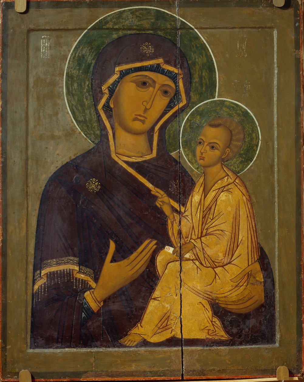 Jomfruen av Tikhvin, 1500-tallet av Anonymous Russian icon painter