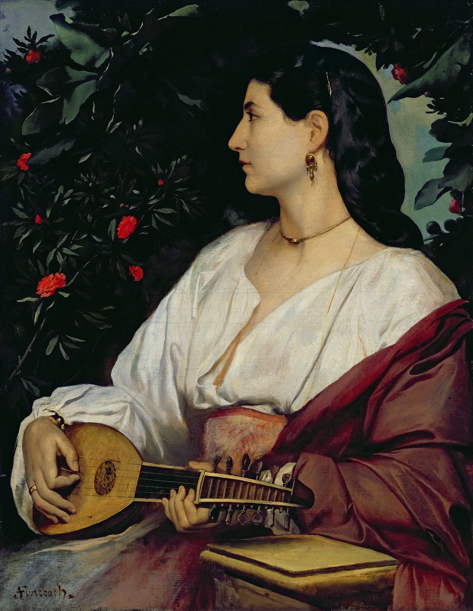 Mandolinspilleren, 1865 av Anselm Feuerbach