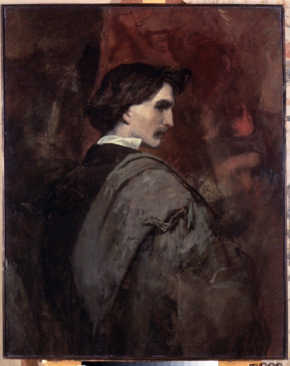 ""Selvportrett"" (Selvportrett) Maleri av Anselm Feuerbach (1829-1880) 1854-1858 Dim. 92x73 cm Eremitasjemuseet, St. Petersburg av Anselm Feuerbach
