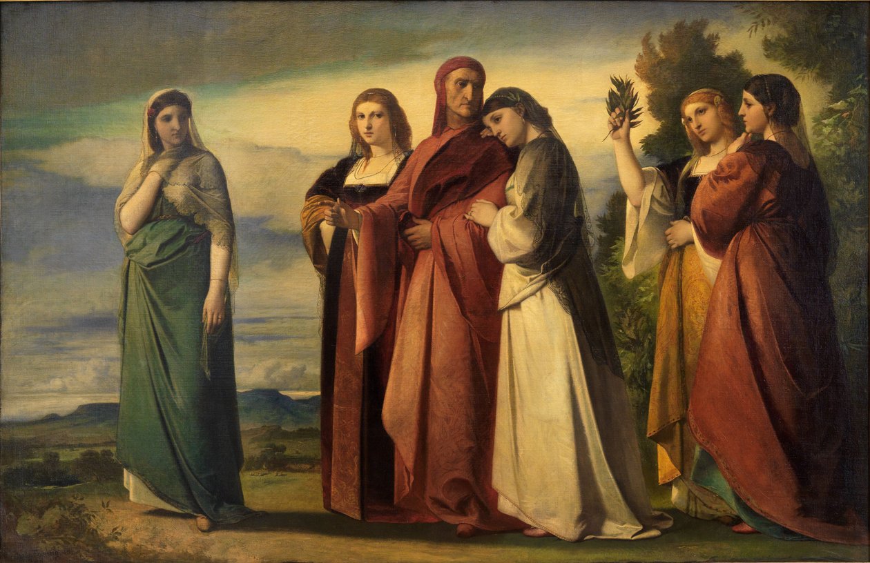 Dante og de adelige kvinnene fra Ravenna av Anselm Feuerbach