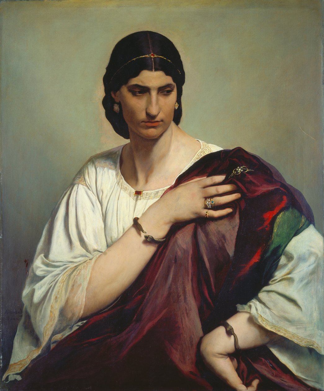 Halvlengde portrett av en romersk kvinne av Anselm Feuerbach
