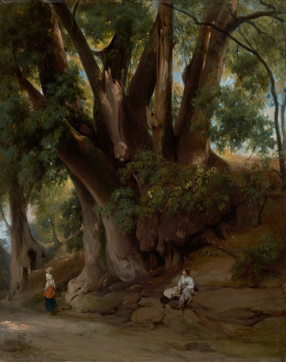 Italiensk landskap med trær (vei nær Albano) av Anselm Feuerbach
