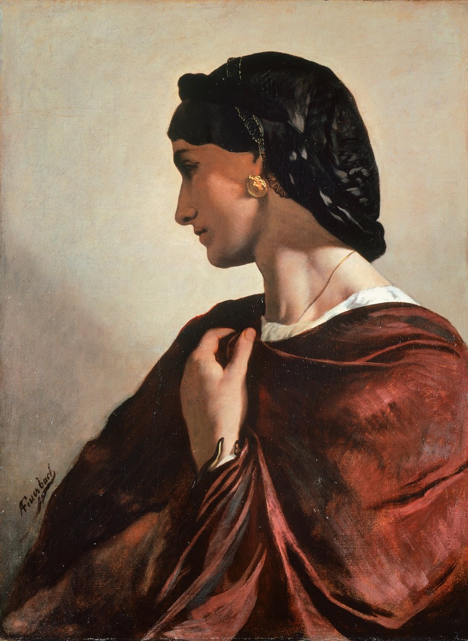 Portrett av Nanna, ca 1861, av Anselm Friedrich Feuerbach (1829-1880), olje på lerret, 73x55 cm av Anselm Feuerbach