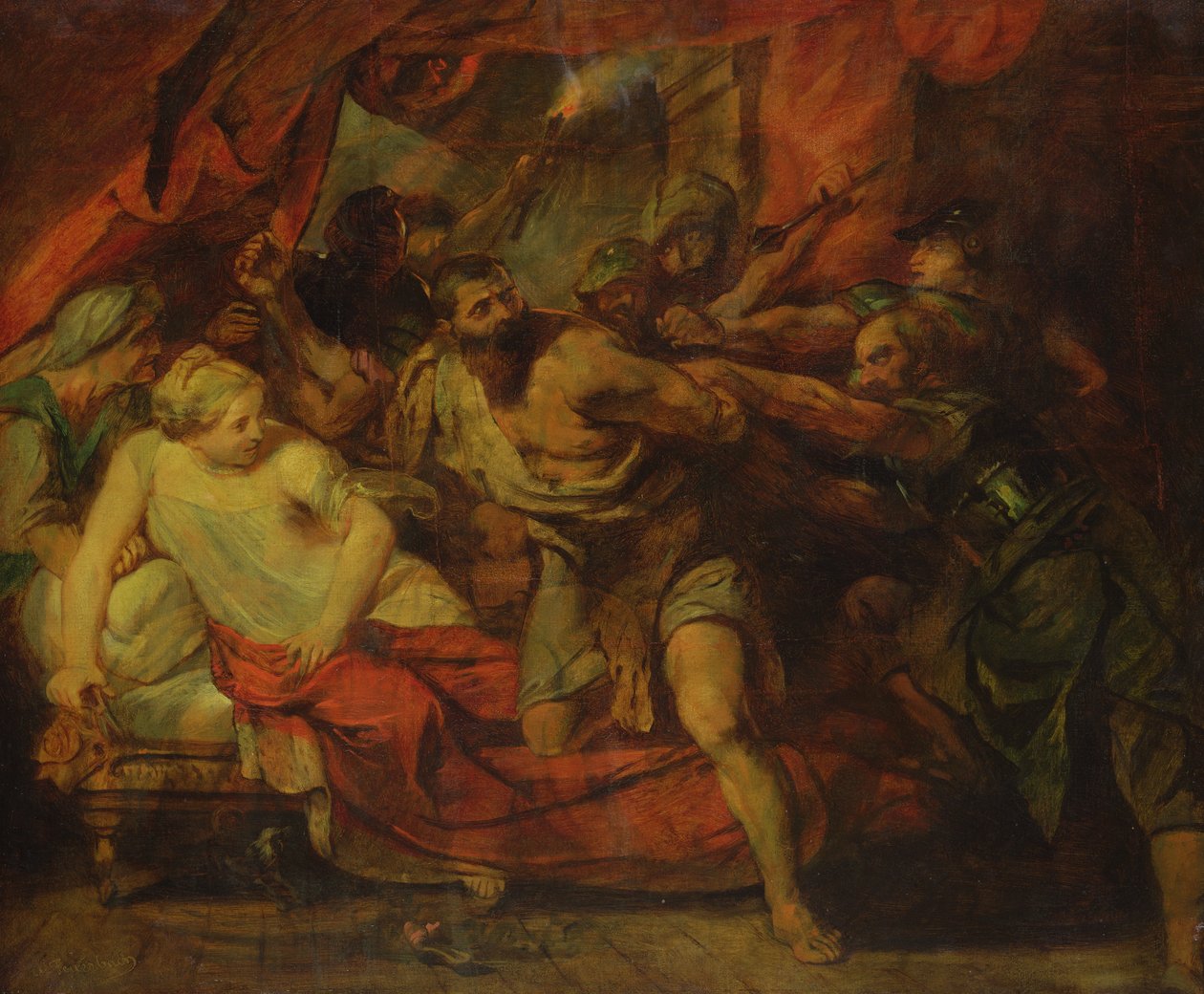 The Prisonment of Samson, etter et maleri av Rubens, 1848 av Anselm Feuerbach