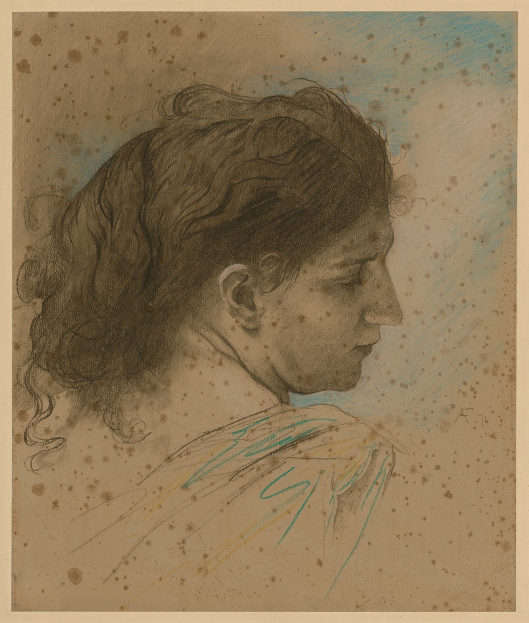Studiehode av en kvinne av Anselm Feuerbach