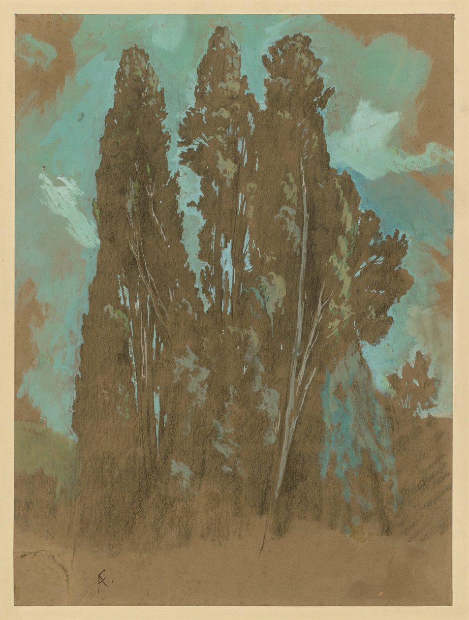 Sypress-studie av Anselm Feuerbach